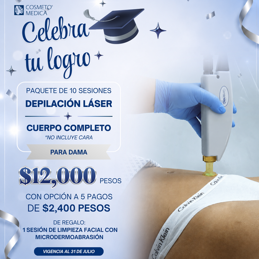Promo 10 sesiones depilación dama cuerpo completo (sin rostro)