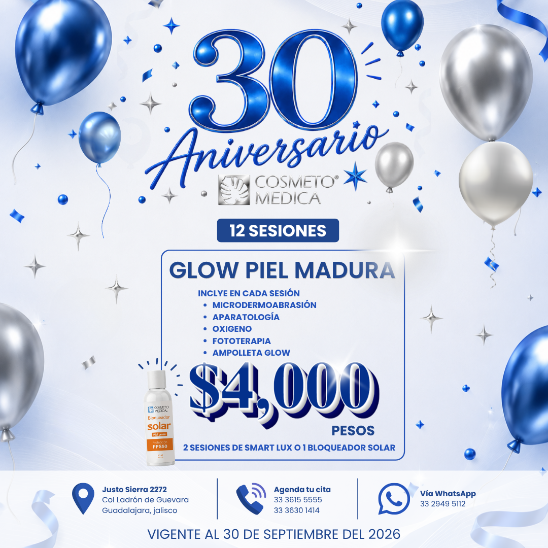 Paquete glow piel madura 12 sesiones lifting facial e hidratación