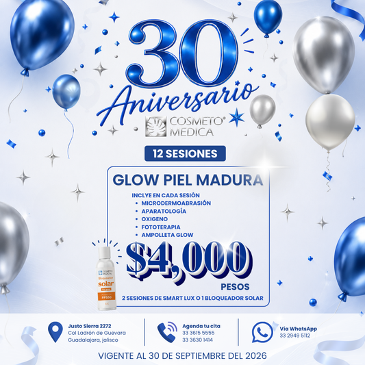 Paquete glow piel madura 12 sesiones lifting facial e hidratación